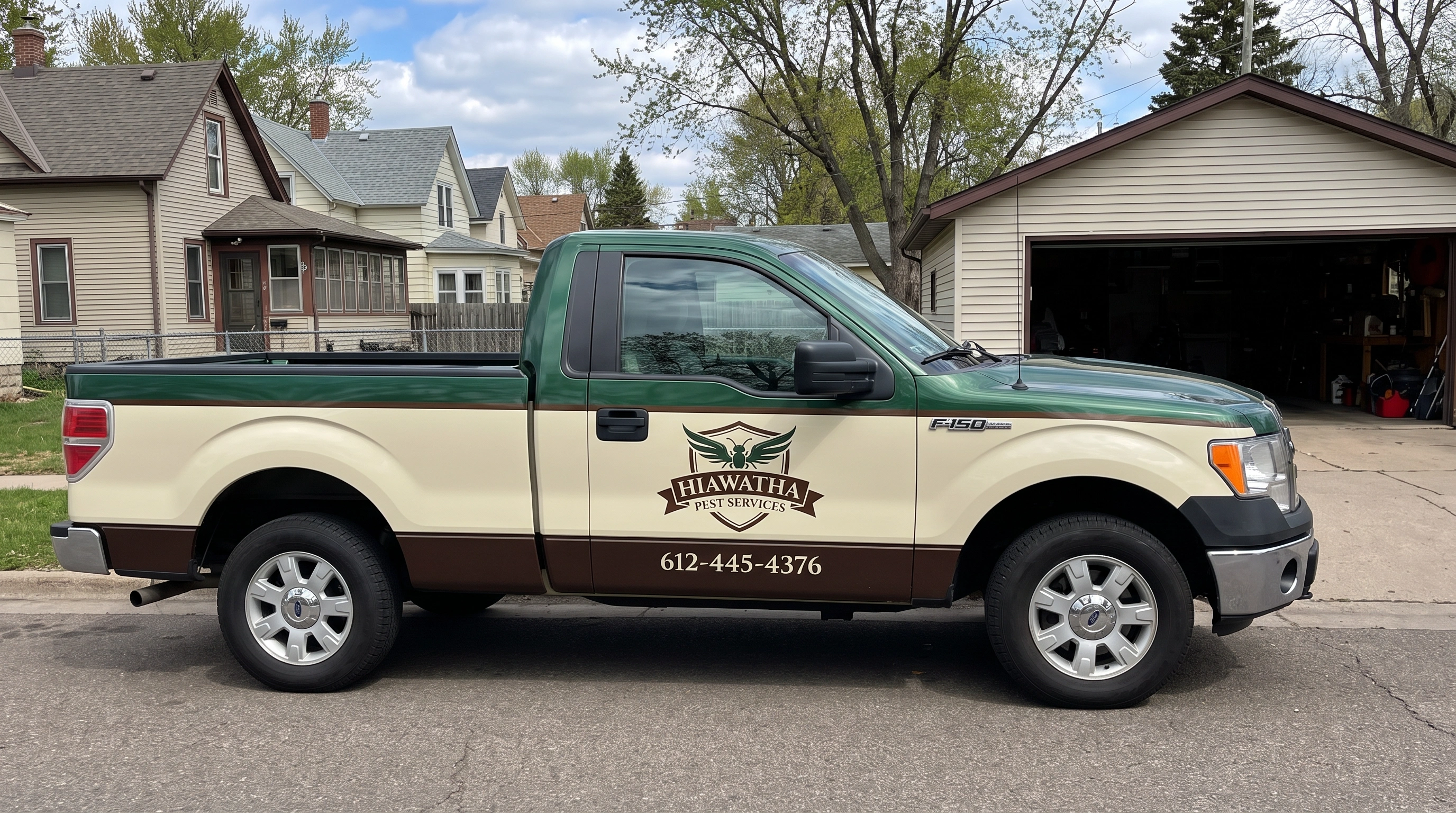Hiawatha Pest Services pest control specialist treating a Minneapolis home for pests
